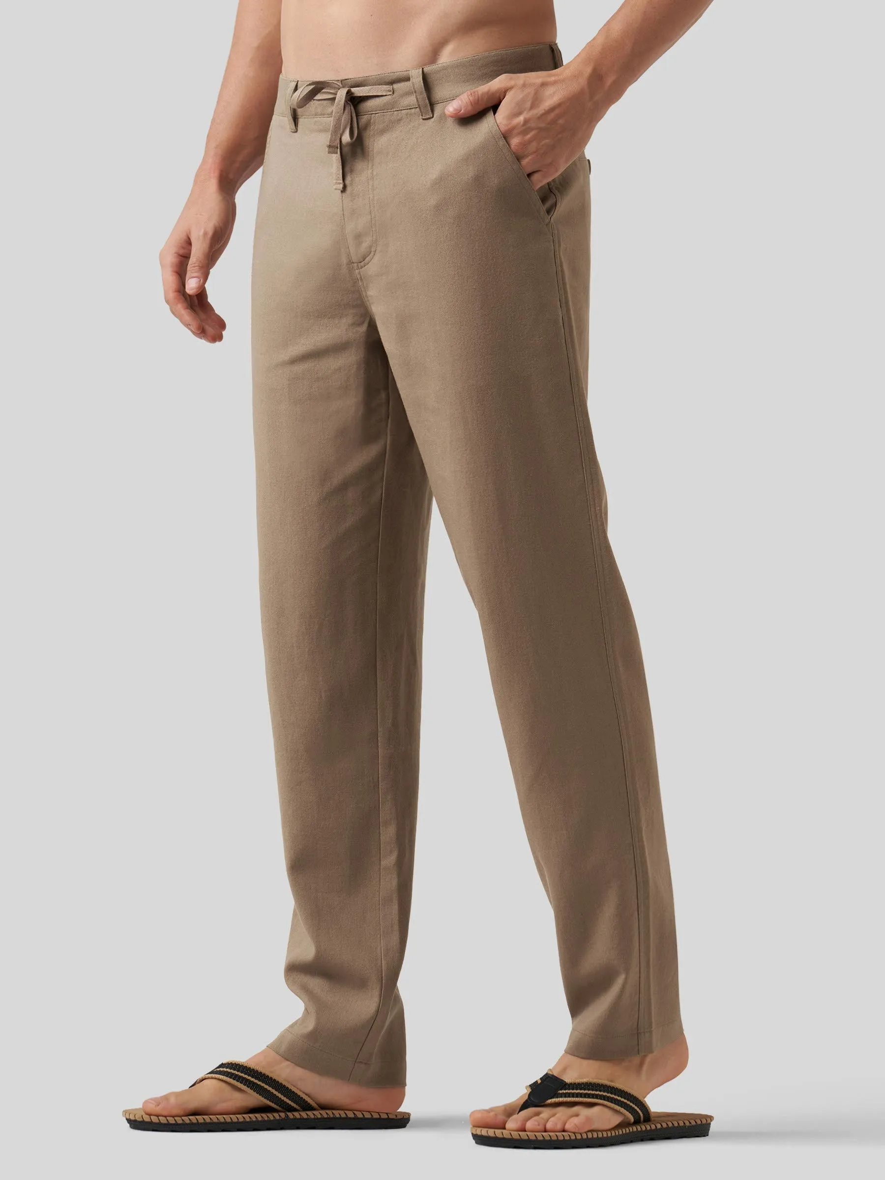 Men's Casual Cotton Linen Pants 30 Inch