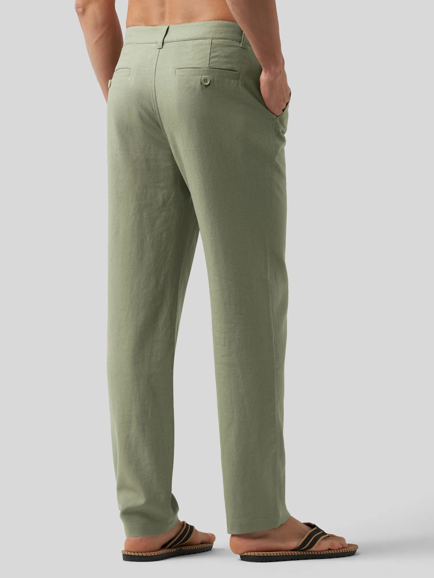 Men's Casual Cotton Linen Pants 30 Inch