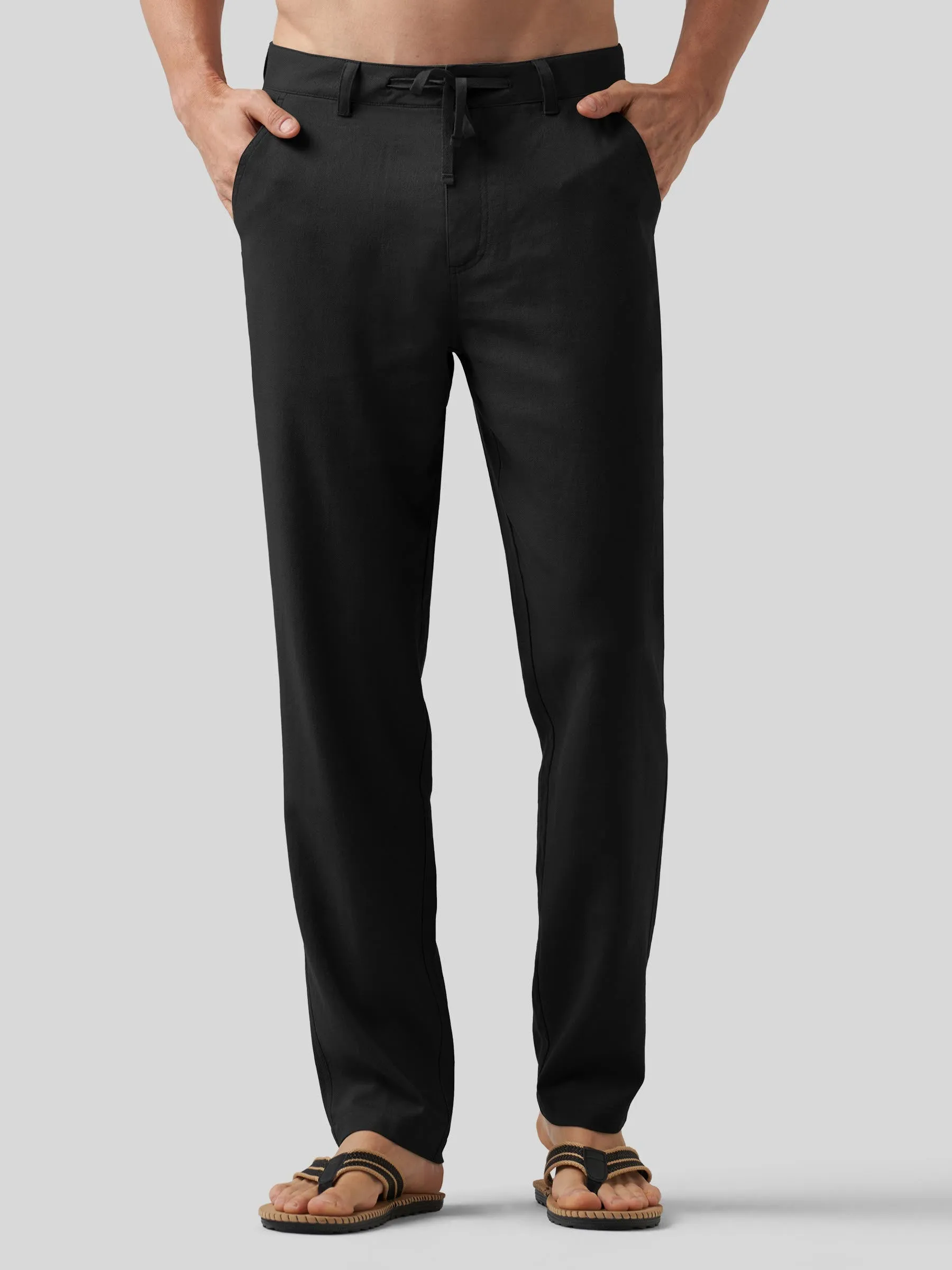 Men's Casual Cotton Linen Pants 30 Inch