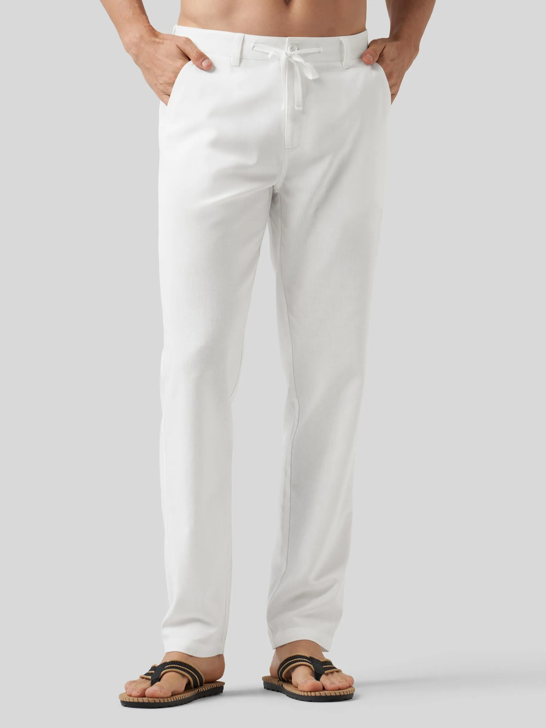Men's Casual Cotton Linen Pants 30 Inch