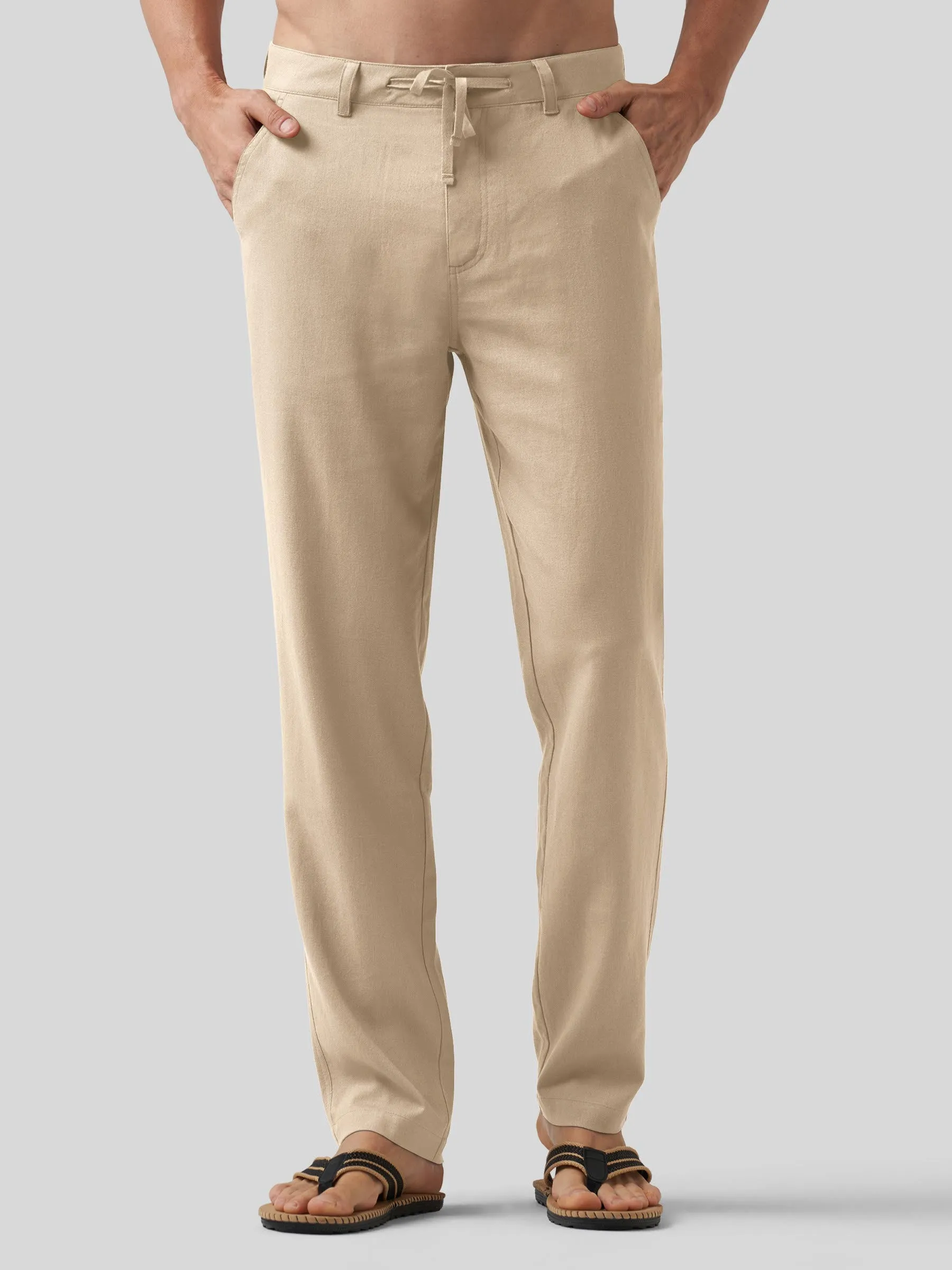 Men's Casual Cotton Linen Pants 30 Inch