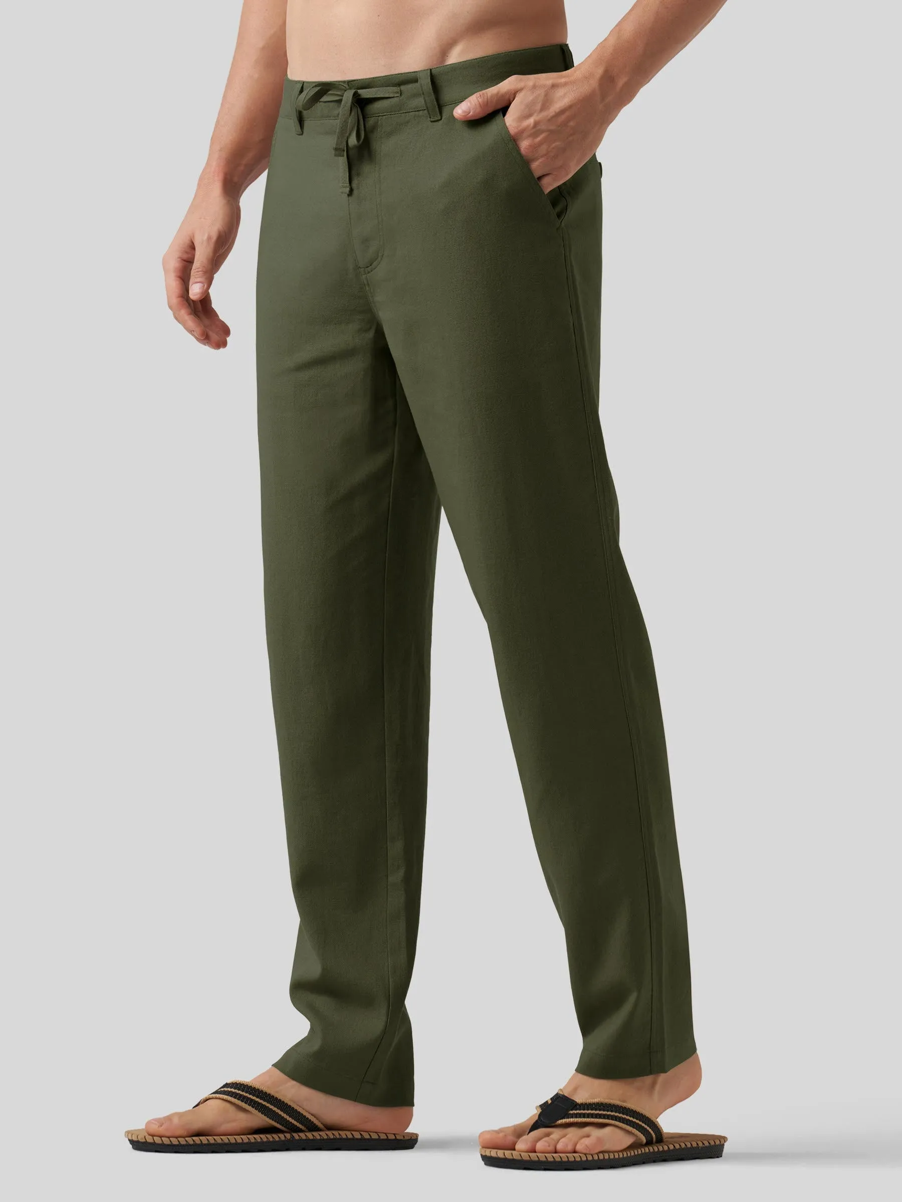 Men's Casual Cotton Linen Pants 30 Inch