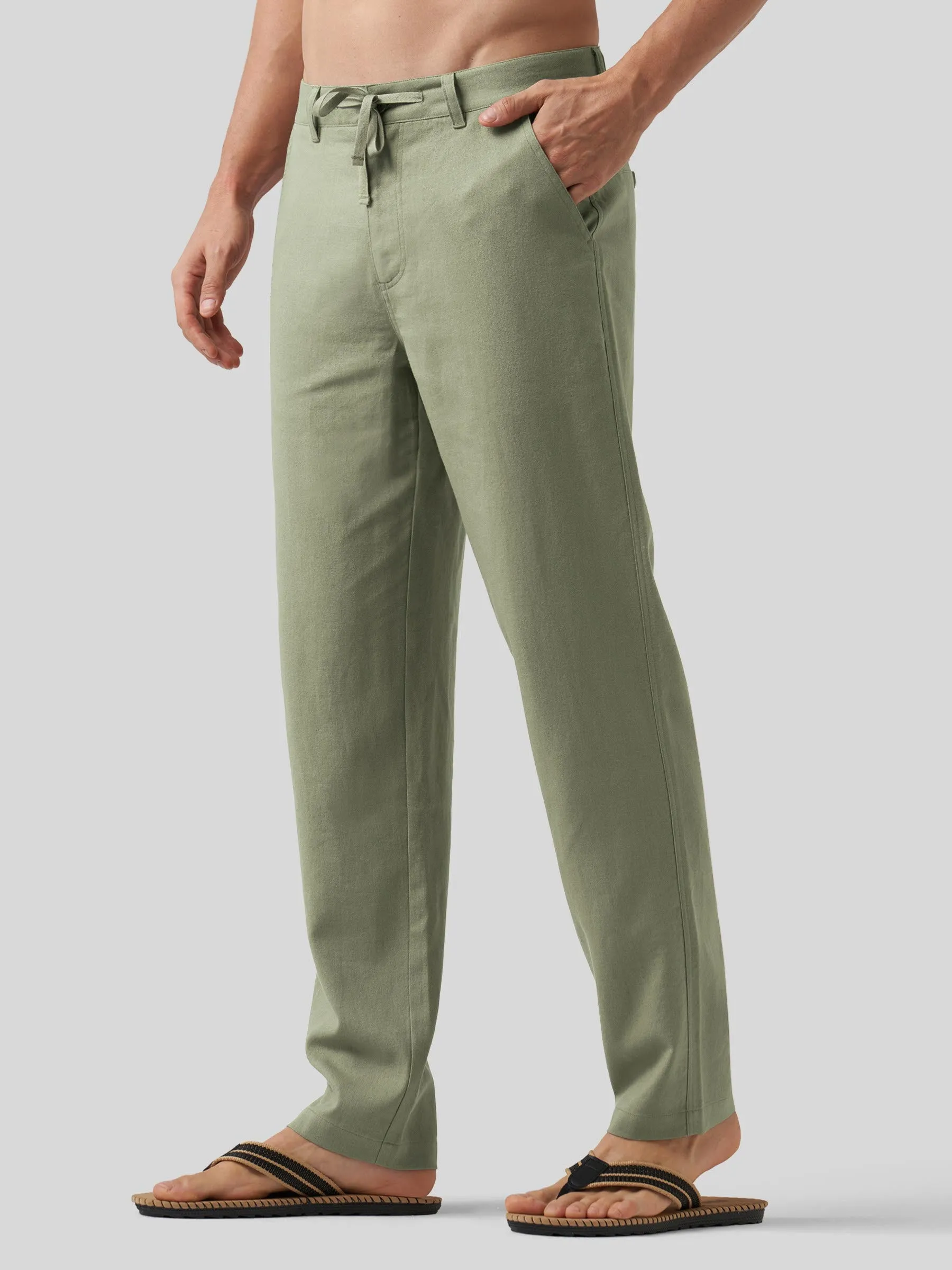 Men's Casual Cotton Linen Pants 30 Inch