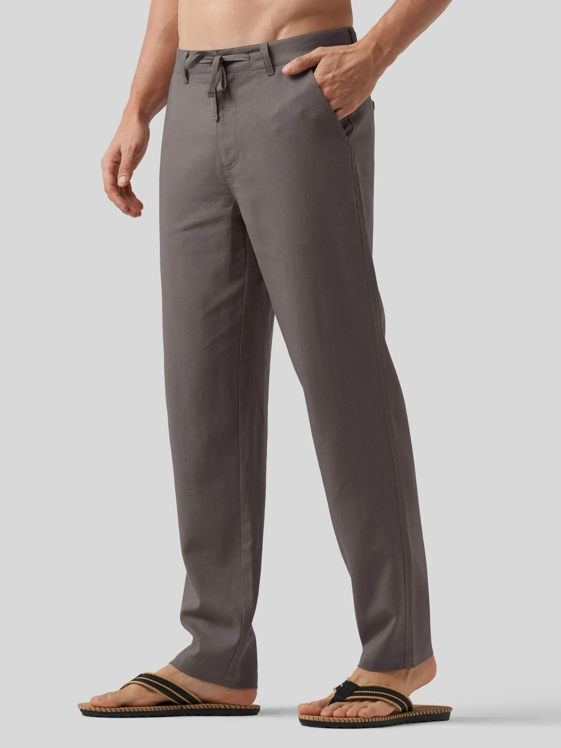 Men's Casual Cotton Linen Pants 30 Inch