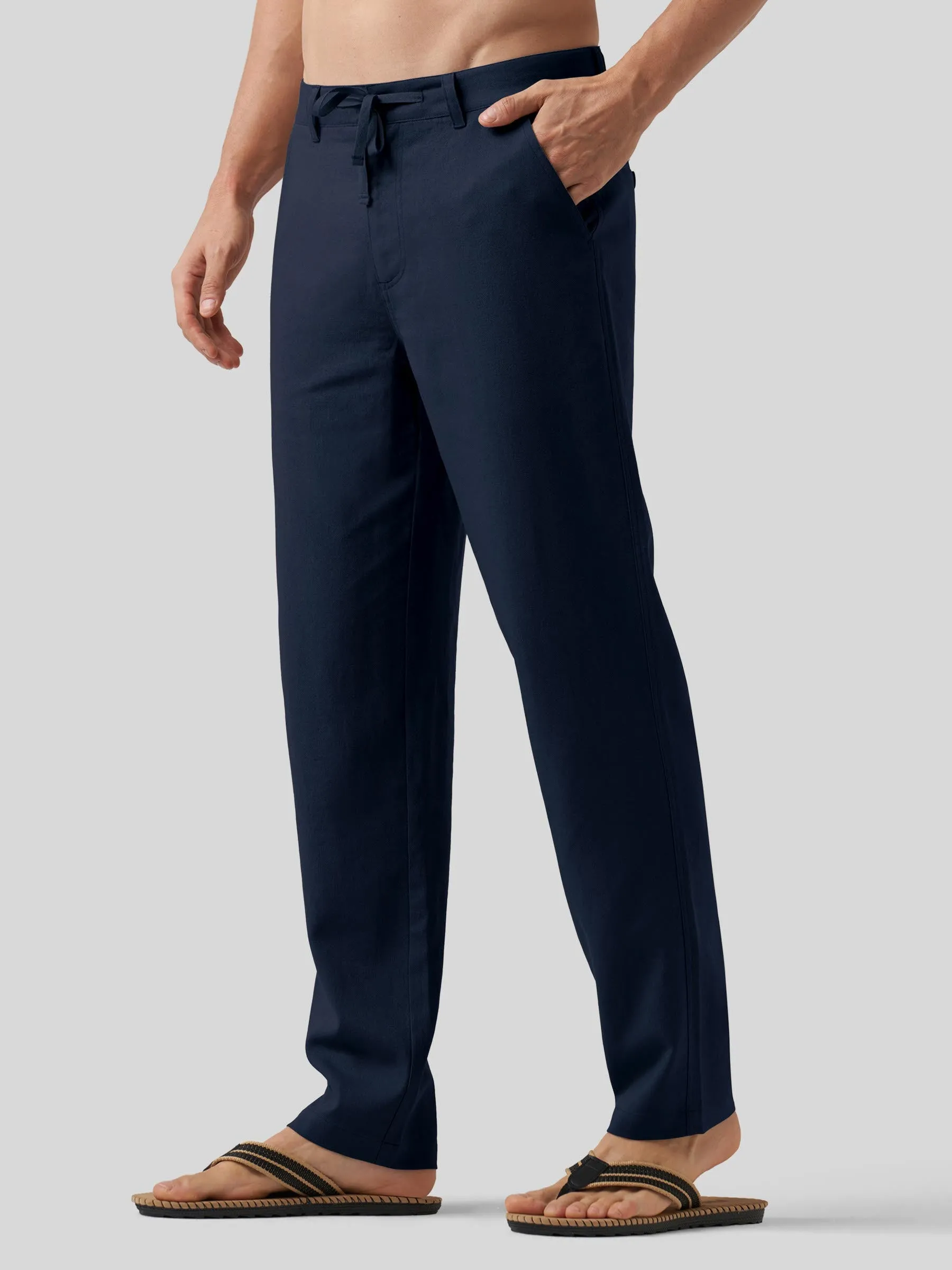 Men's Casual Cotton Linen Pants 30 Inch