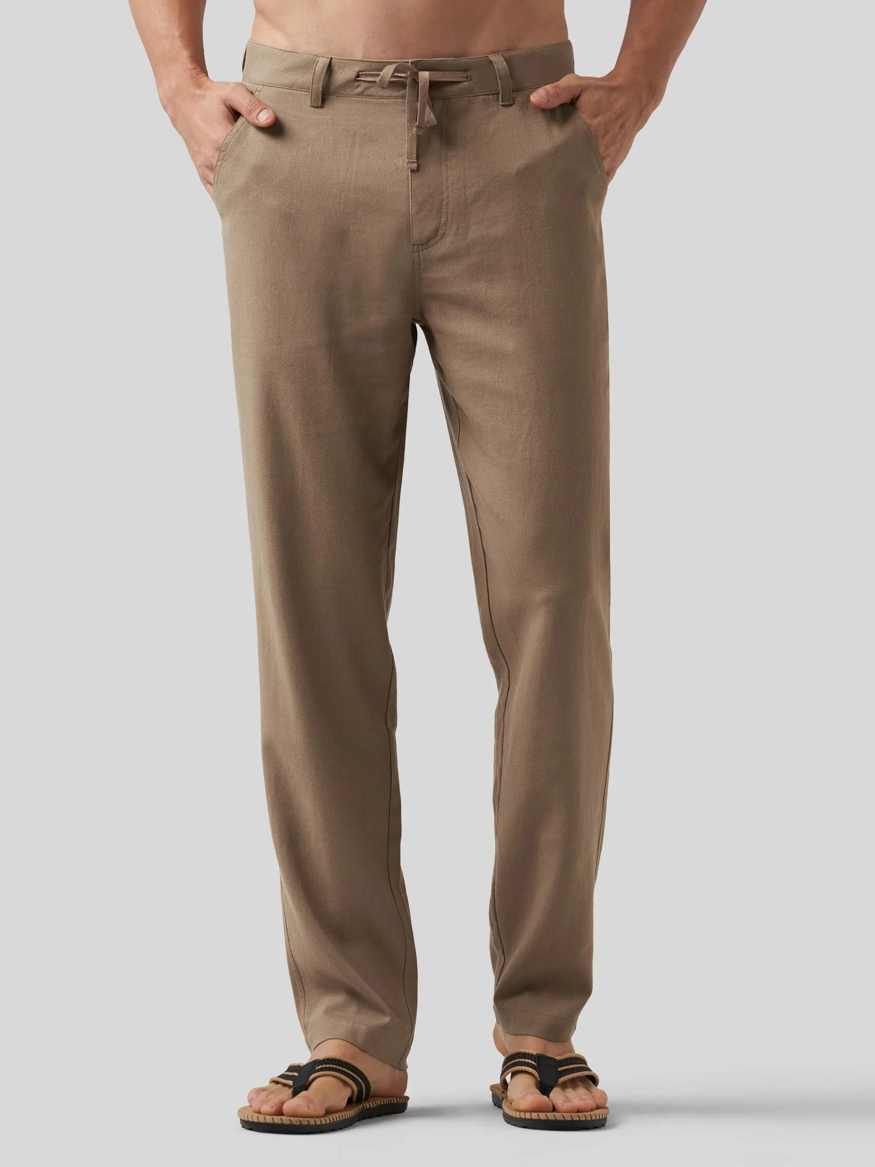 Men's Casual Cotton Linen Pants 32 Inch