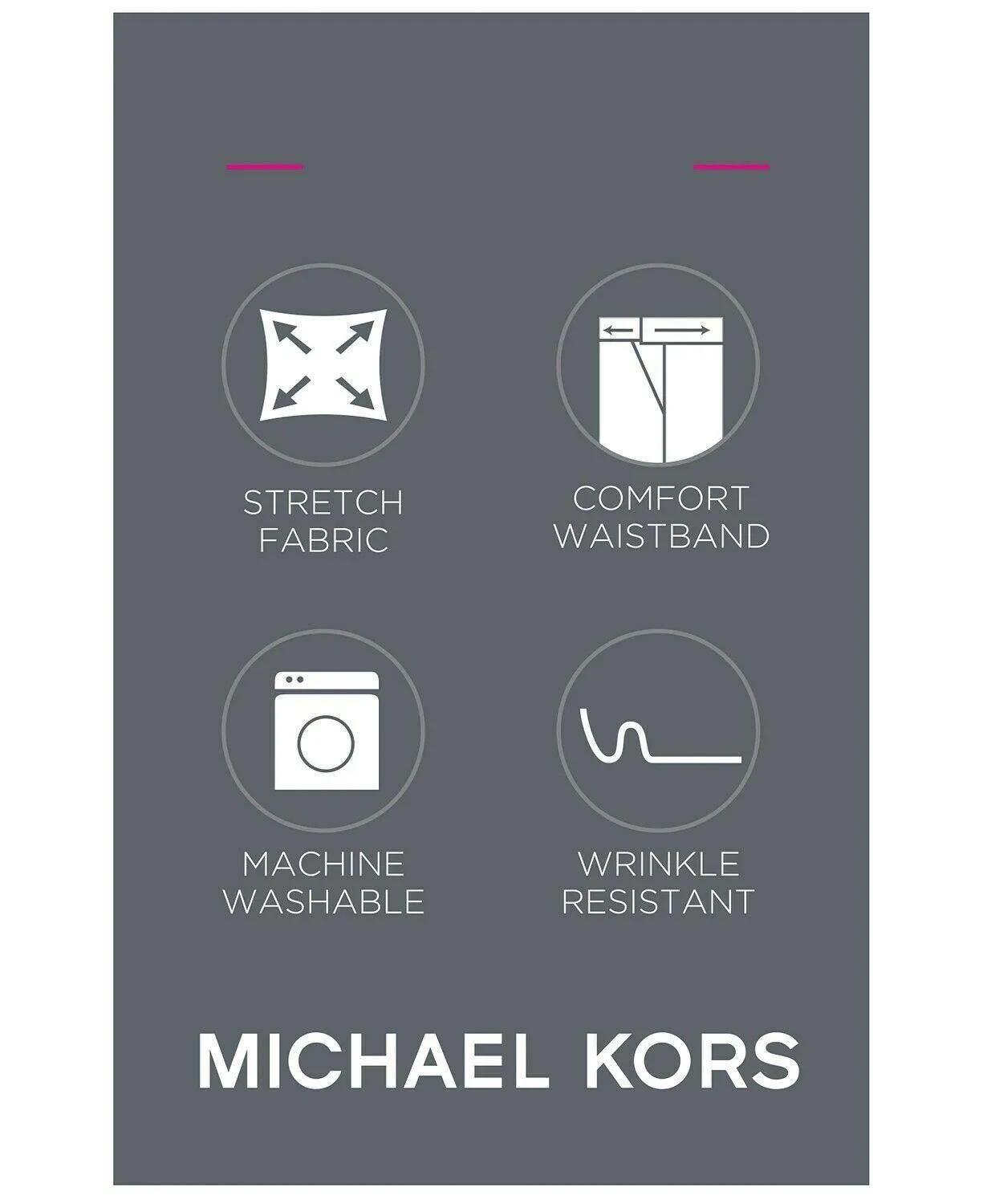 Michael Kors Classic-Fit Stretch Dress Pants 38 x 30 Navy Blue WASHABLE
