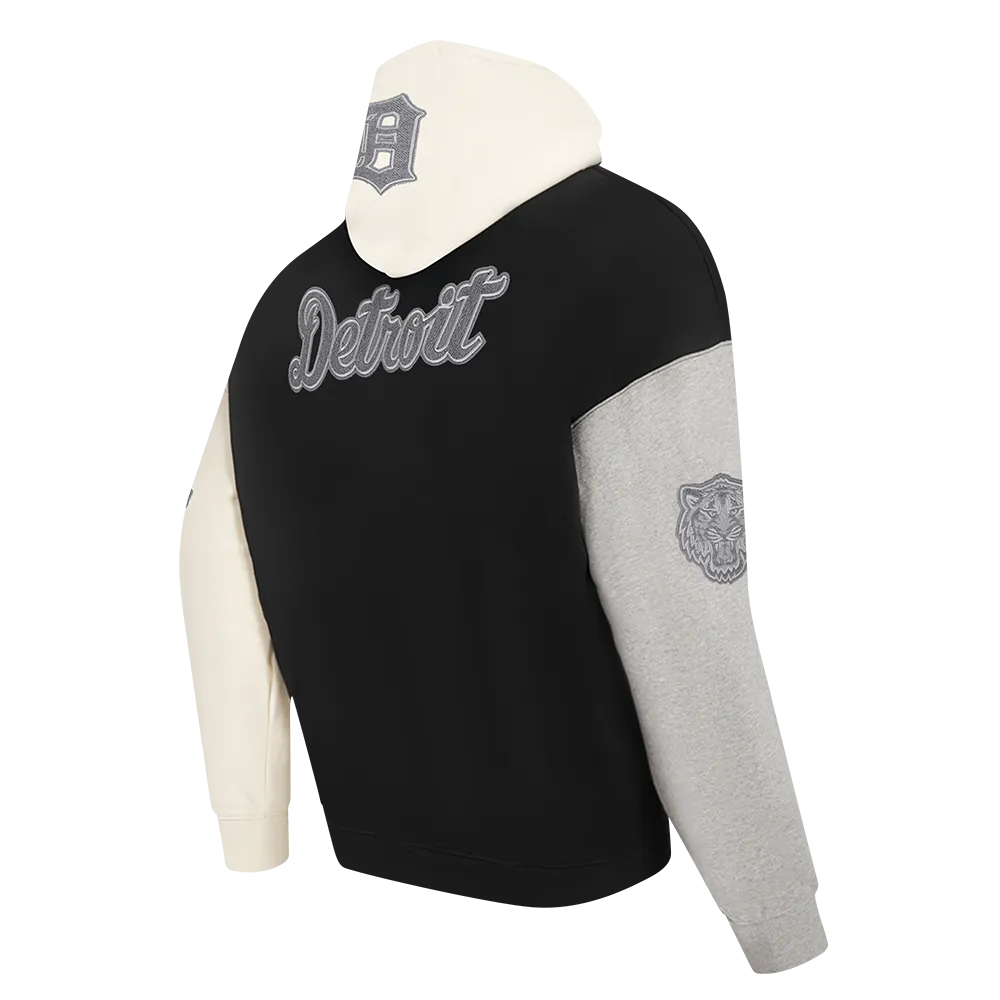 MLB DETROIT TIGERS REVERSE FRENCH TERRY MEN'S CB FLC PO HOODIE (BLACK/GRAY/EGGSHELL)