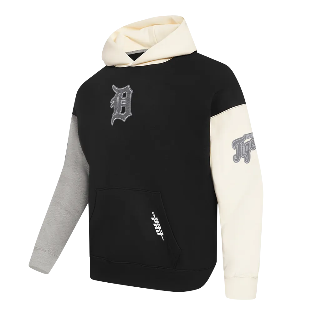 MLB DETROIT TIGERS REVERSE FRENCH TERRY MEN'S CB FLC PO HOODIE (BLACK/GRAY/EGGSHELL)