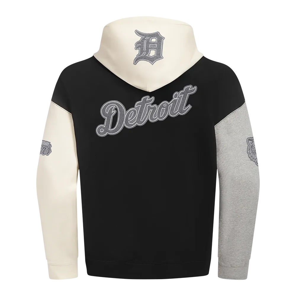 MLB DETROIT TIGERS REVERSE FRENCH TERRY MEN'S CB FLC PO HOODIE (BLACK/GRAY/EGGSHELL)