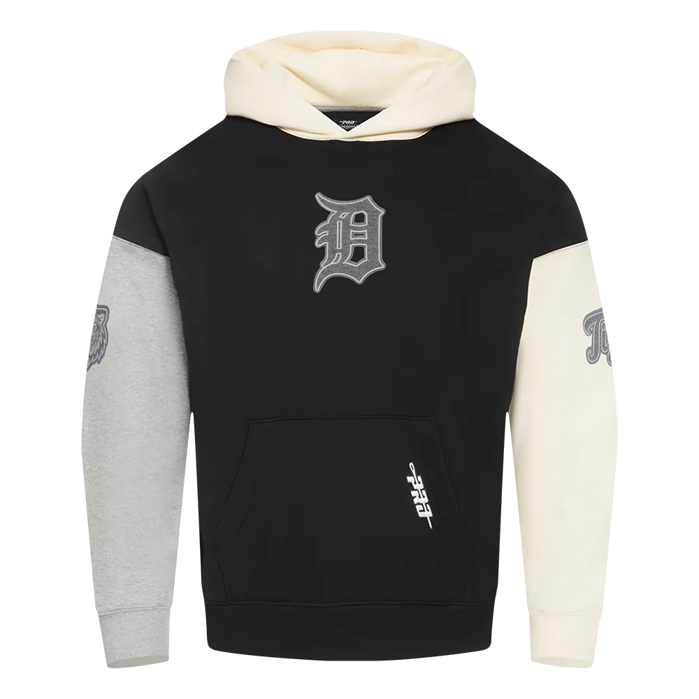 MLB DETROIT TIGERS REVERSE FRENCH TERRY MEN'S CB FLC PO HOODIE (BLACK/GRAY/EGGSHELL)