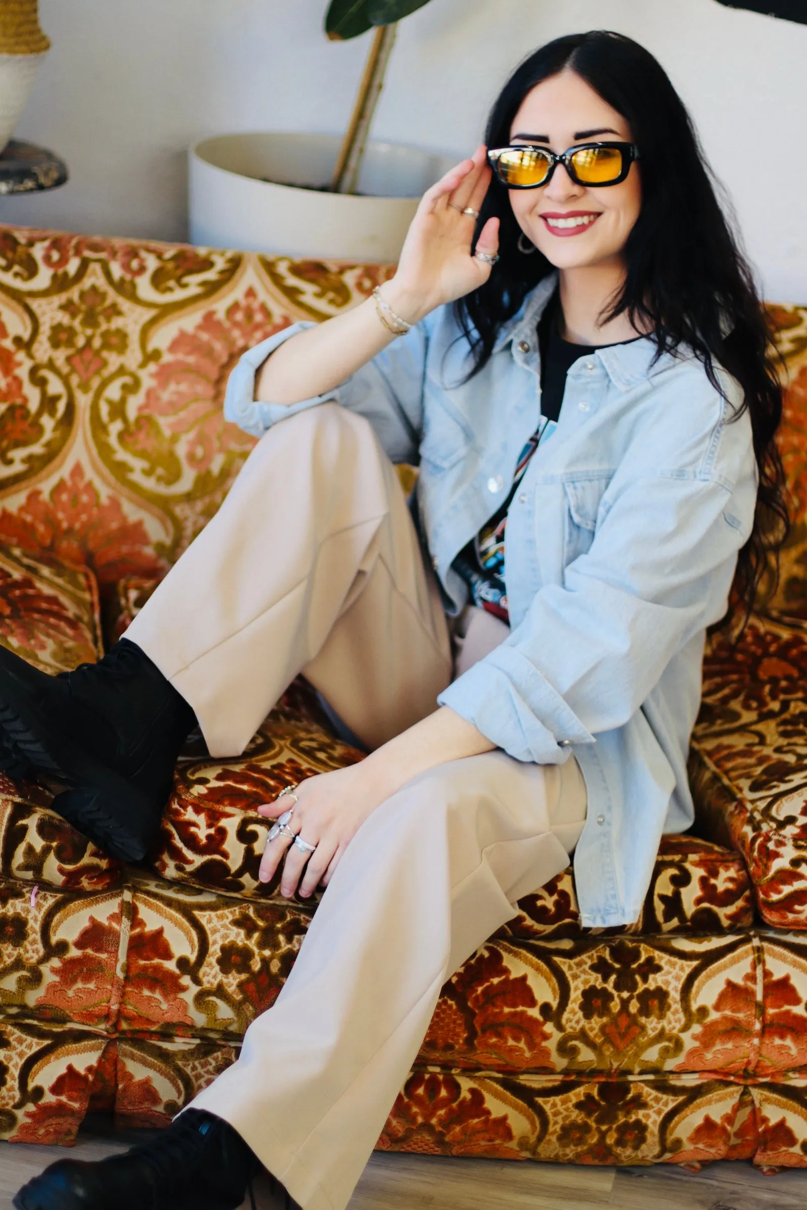 Model Off Duty Trousers in Taupe
