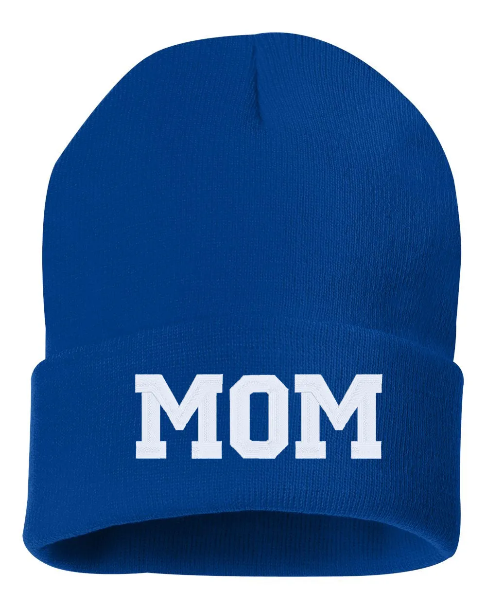 MOM Embroidered Cuffed Beanie Hat