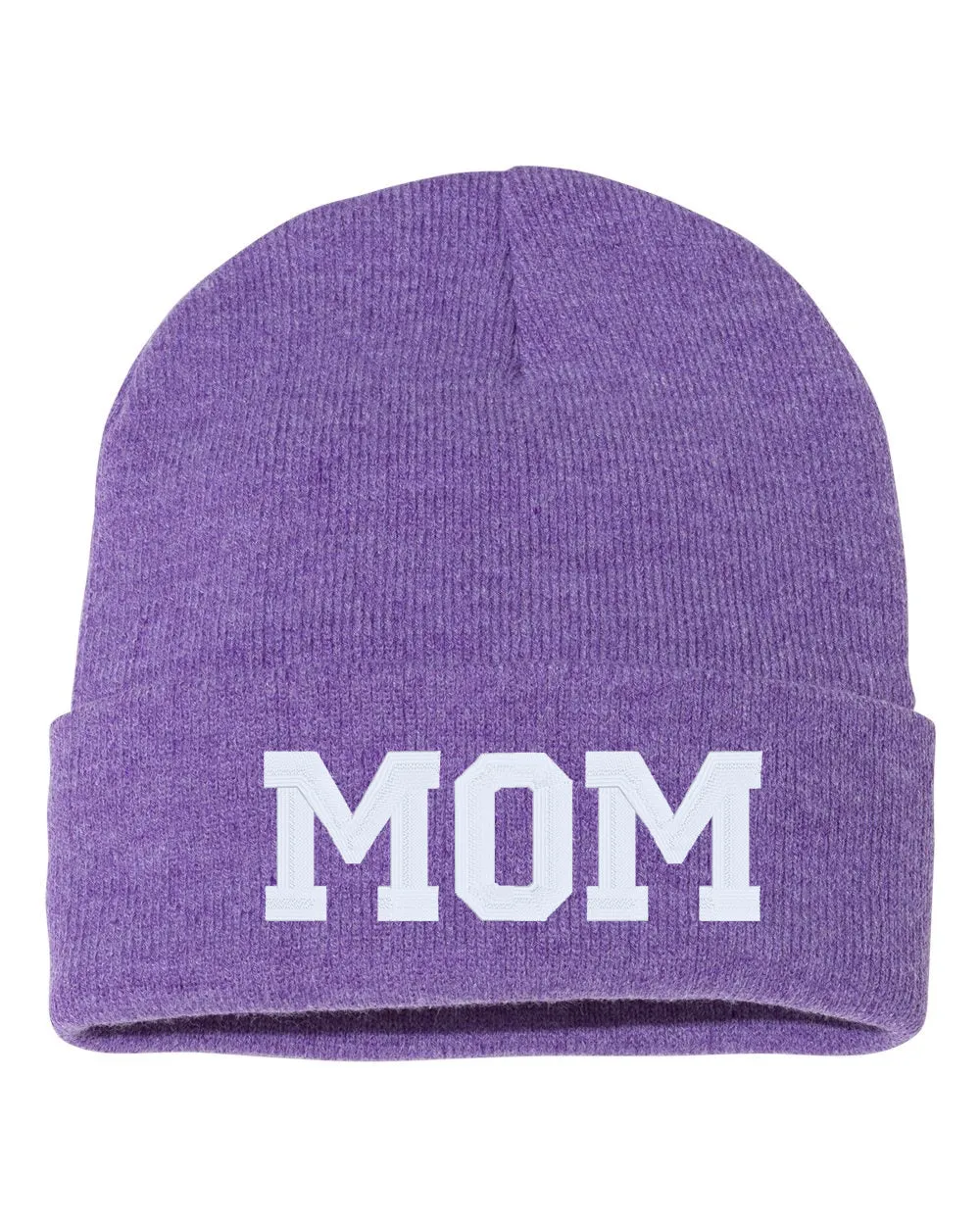 MOM Embroidered Cuffed Beanie Hat