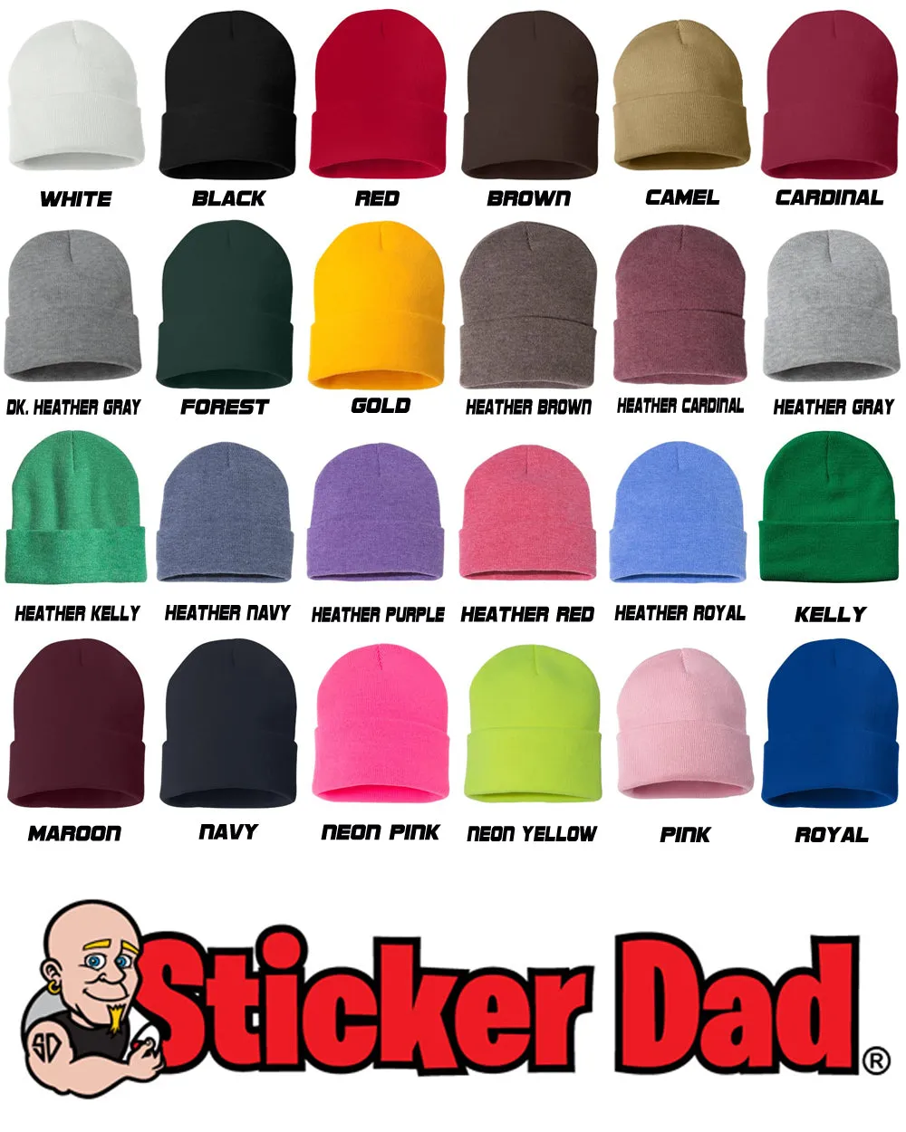 MOM Embroidered Cuffed Beanie Hat
