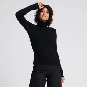 NAADAM Cashmere Ribbed Turtleneck Black