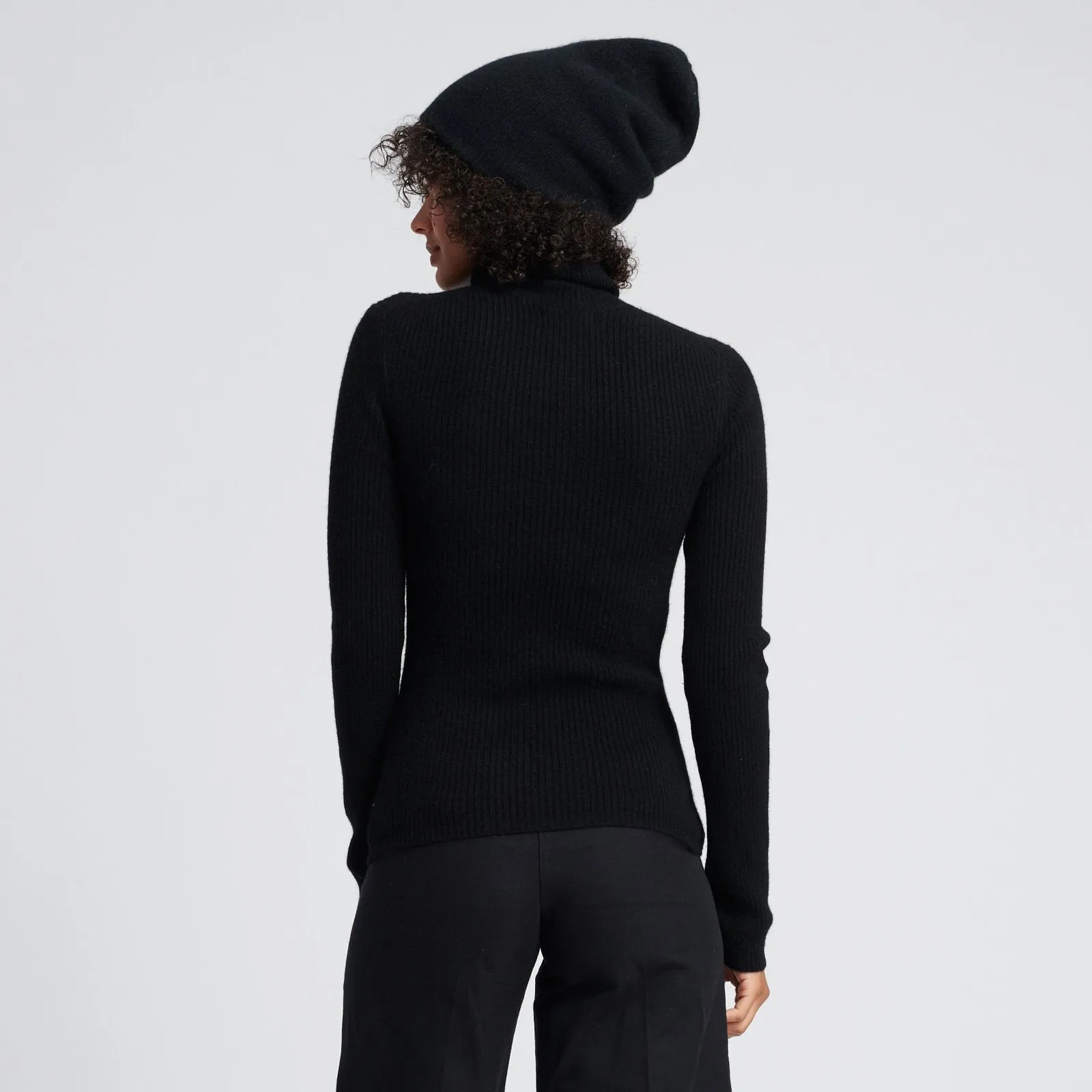 NAADAM Cashmere Ribbed Turtleneck Black