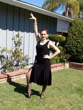 NUG 00698 Black Latin Panels Dress