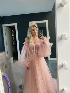 Off the Shoulder Sweetheart Elegant Floor-length Prom Dresses       fg561