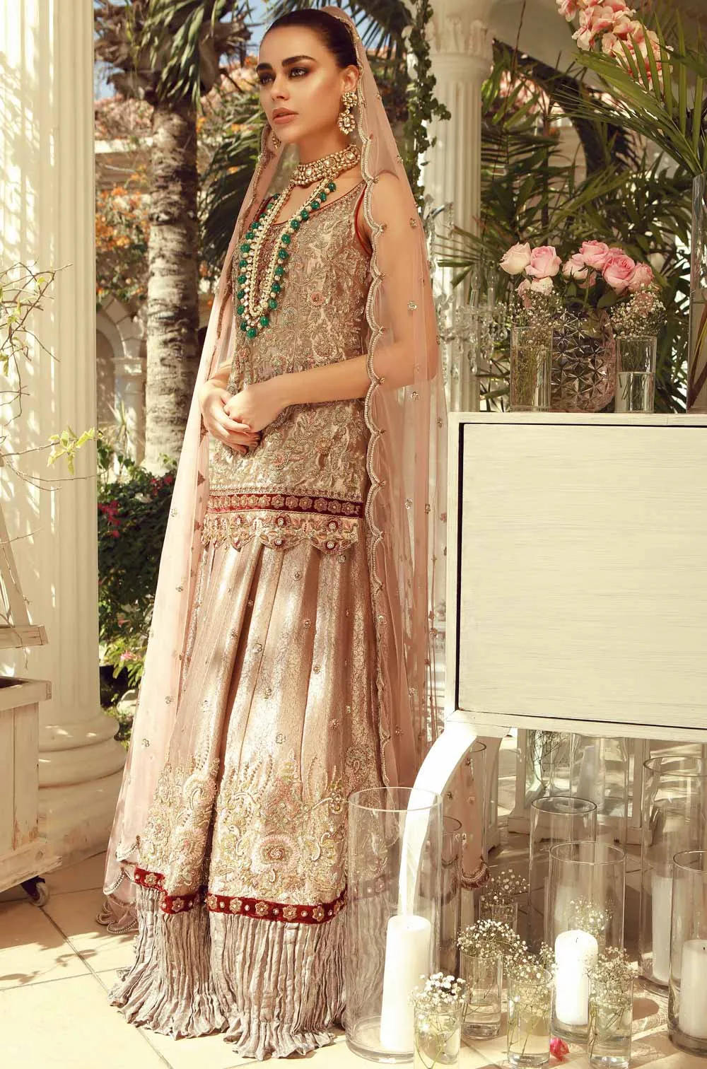 Pakistani Bridal Lehenga with Shirt and Dupatta Dress