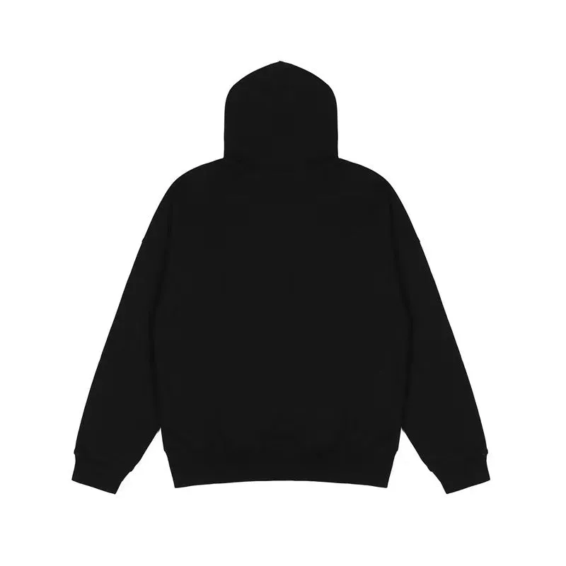 Palm Angels Hoodie Angel Black and White Embroidered Hoodie Men's Loose Coat