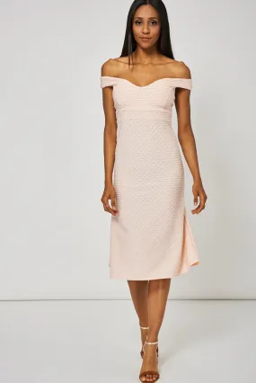 Peach Sweetheart Off Shoulder Dress