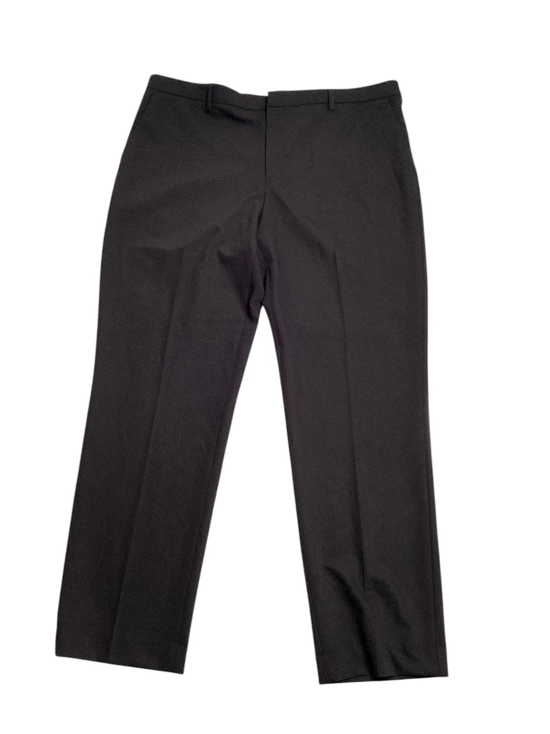 Perry Ellis Mens Modern fit Dress Pants 38 / 32 Black Solid Stretch
