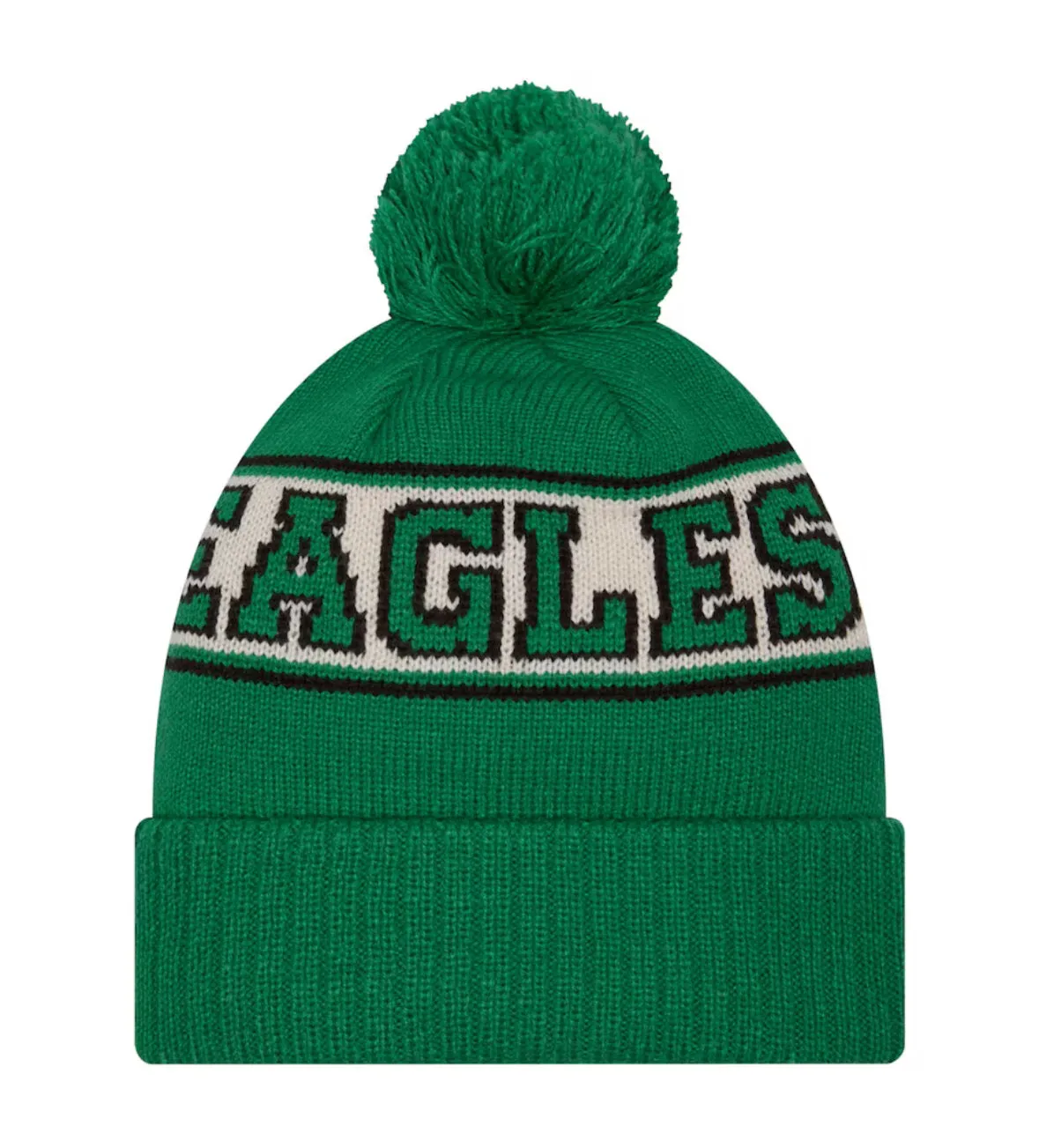 Philadelphia Eagles New Era NFL Retro Sideline Cuffed Knit With Pom Beanie
