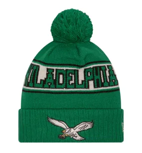 Philadelphia Eagles New Era NFL Retro Sideline Cuffed Knit With Pom Beanie