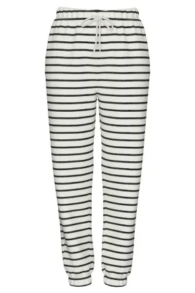 Pieces - Pcchilli Sweat Pants Stripes 17146885 - 4641976 - Cloud Dancer Black
