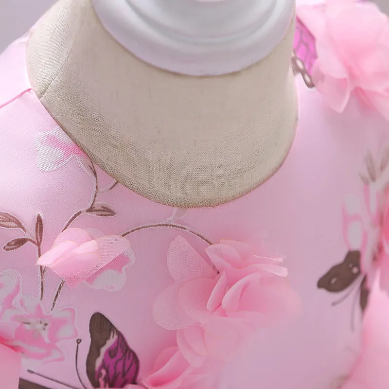 Pink Floral Party Dress (3M-24M)