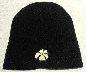 Plumeria Beanie 8 inch Black