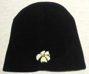 Plumeria Beanie 8 inch Black