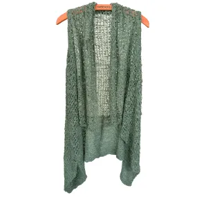 Reversible Popcorn Knit Shawl Vest - Blue Spruce