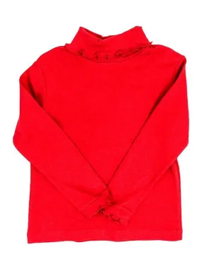Ruffle Turtleneck - Red