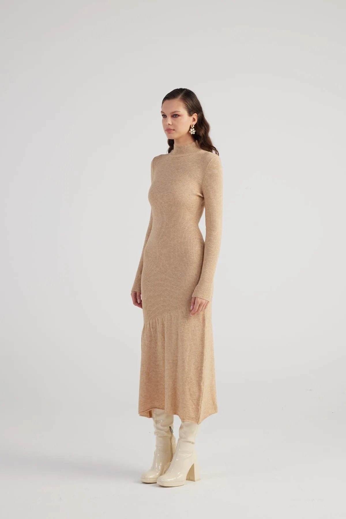 Sally Sweater Dress Beige