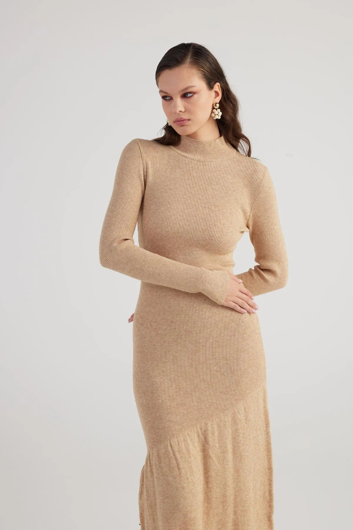 Sally Sweater Dress Beige