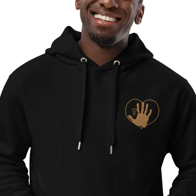 S&B Hello Logo Organic Cotton Unisex Hoodie | Trendy Unisex Hoodie | Casual Hoodie for Men and Women | Gender-Neutral Hoodie