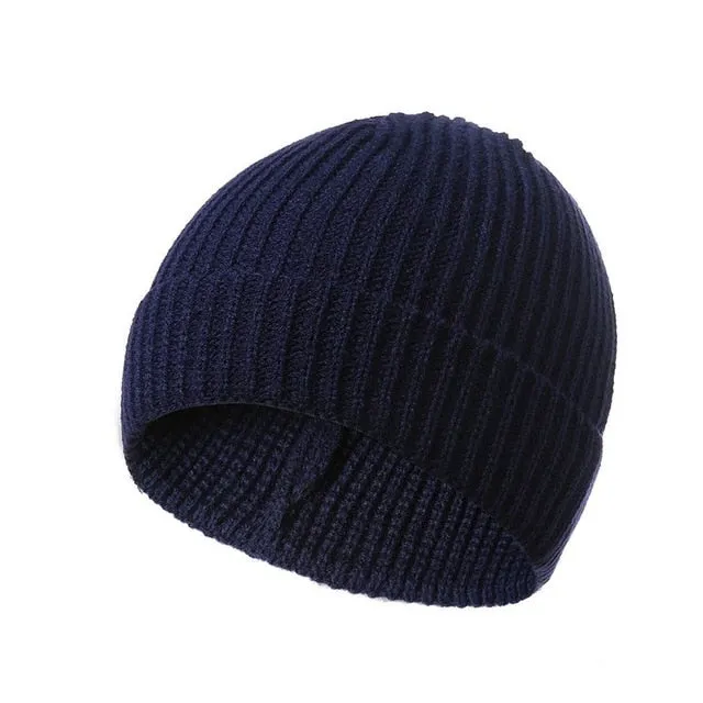 Sidiou Group Hat Knitted Unisex Solid Warm Casual Winter Soft Hats Crimping