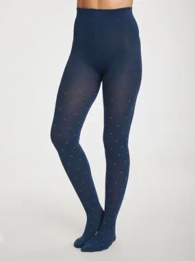 Spot Super Soft Bamboo Tights in Petrol Blue by Thought