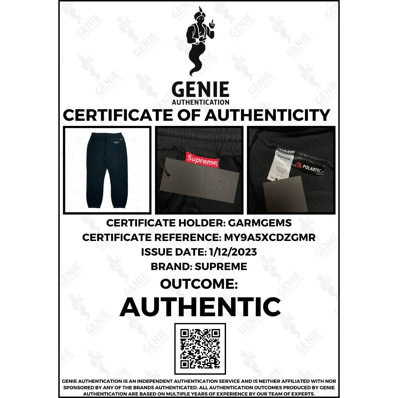 Supreme New York Polartec Fleece Sweatpants