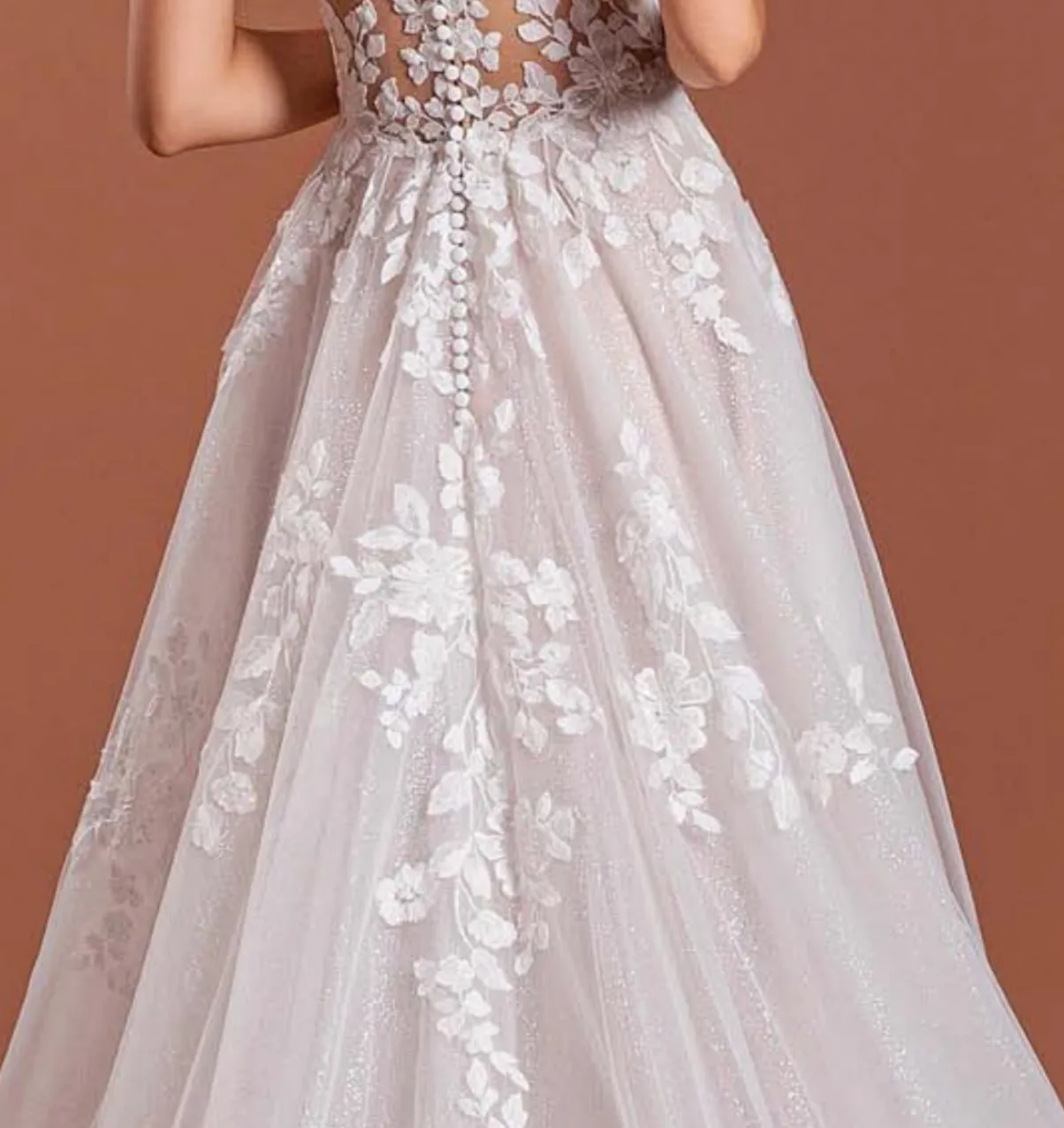Sweet Illusion Lace Tulle A Line Bridal Gown