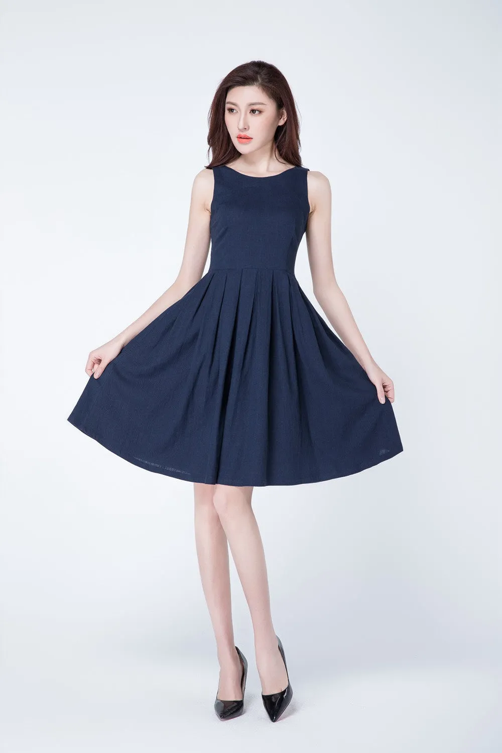 Tank top short  linen dress 1723
