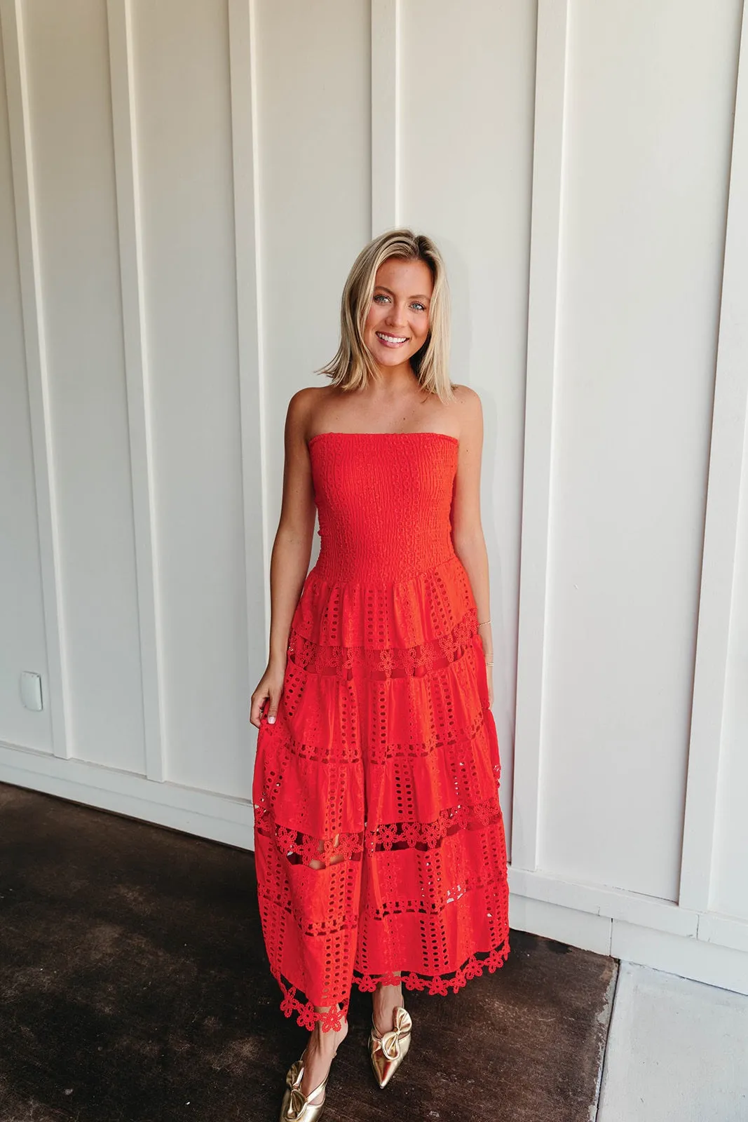 Teagan Midi Dress - Red