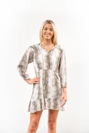 The Claiborne Easy Fit Dress in Army Green and White