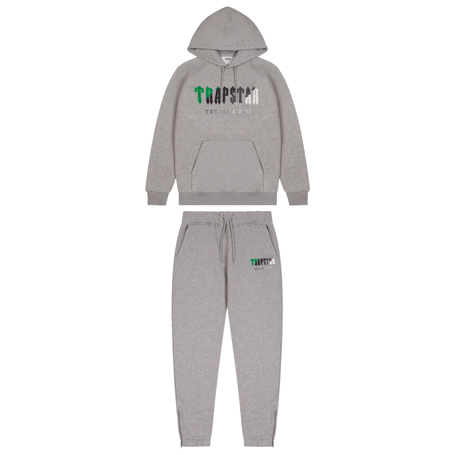 Trapstar Chenille Decoded Hooded Tracksuit - Black/Green Bee