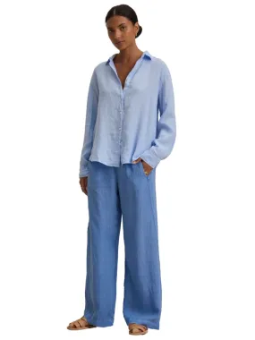 Velvet X Cleo Wade Stephanie Woven Linen Pants- Chambray
