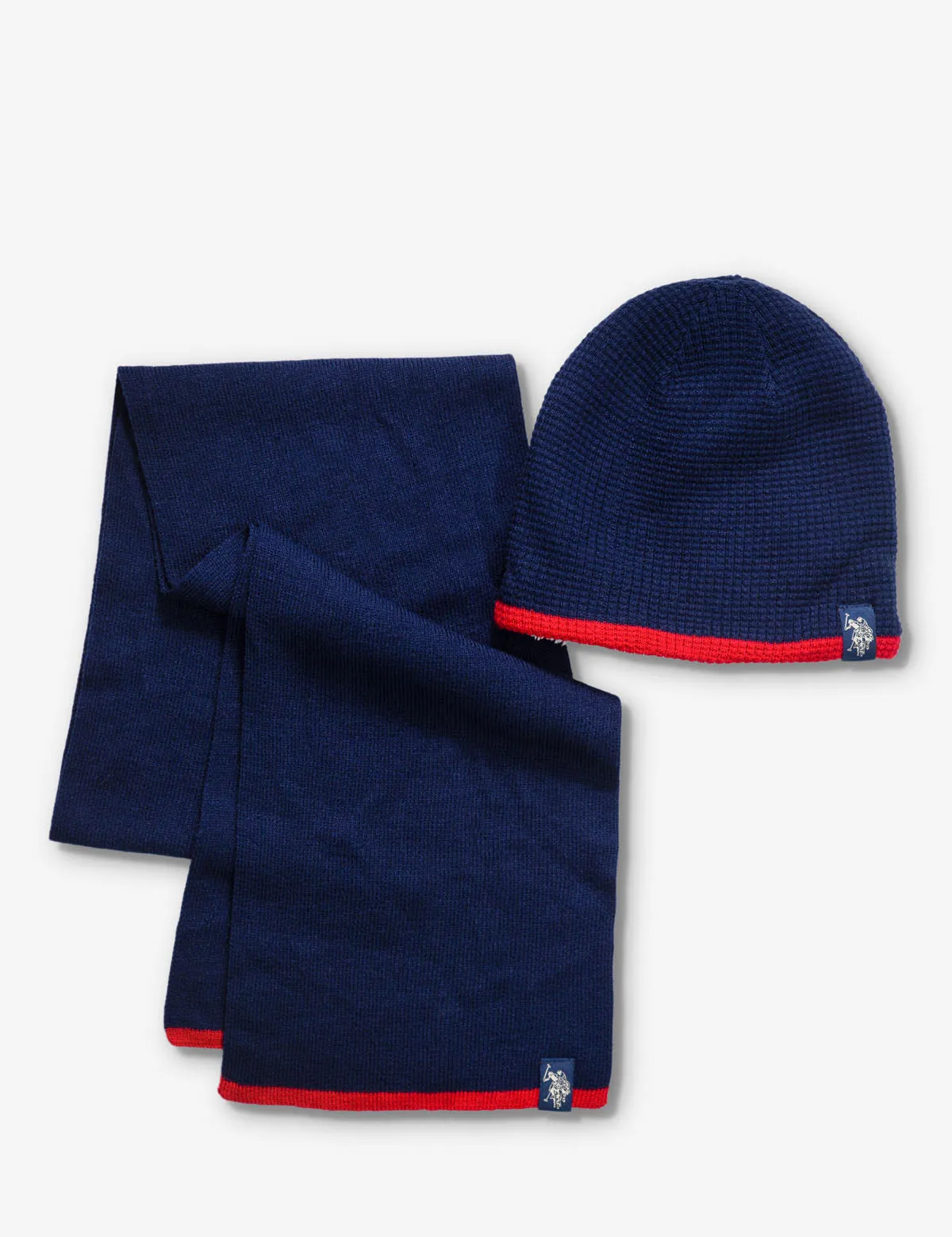 WAFFLE BEANIE AND SCARF SET