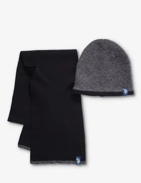 WAFFLE BEANIE AND SCARF SET
