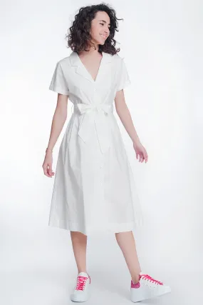 White Poplin Shirt Dress